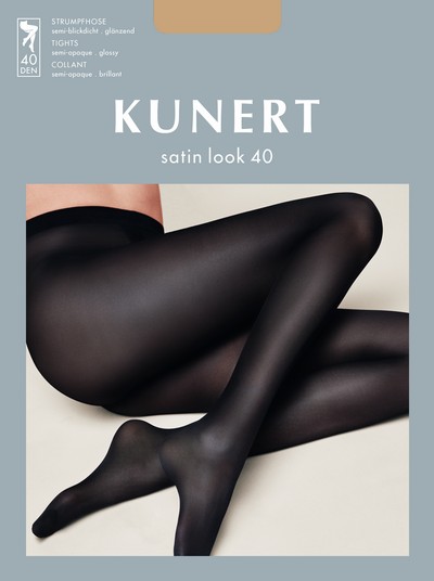 Blickdichte glnzende Strumpfhose Satin Look 40 von KUNERT, carbon, Gr. L