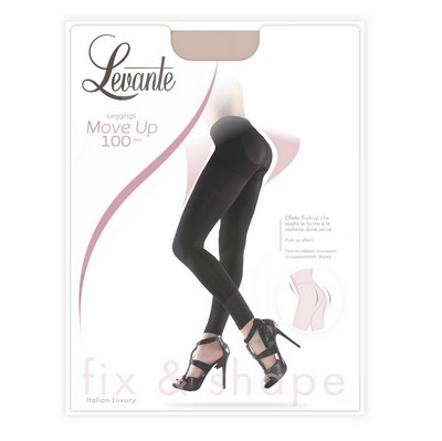 Blickdichte figurformende Move Up Shaper Legging von Levante, 100 DEN, schwarz, Gr. L